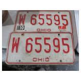 (2) VINTAGE 1980 OHIO LICENSE PLATES
