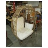 RATTAN OPEN WEAVE CHAIR WITH CUSHIONS