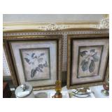 (2) FRAMED FLORAL ARTIST SIGNED PRINTS