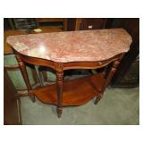 TIERED MARBLE HALF MOON ENTRY TABLE