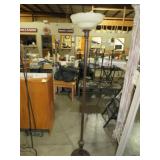 GLASS TORCHIERE METAL FLOOR LAMP/GLASS SHADE