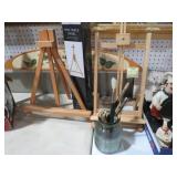 ARTIST EASELS AND BRUSHES
