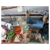 COLLECTION OF WOOD TOTE, WIND CHIMES, AND ETC