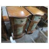 (2X) NICE WOOD 1 DO 1 DR SIDE TABLES