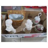 COLLECTION  OF BASEBALL GLOVE PLANTER, FIGURINES,M