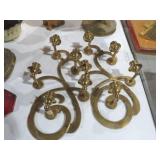 PAIR OF HEAVY SOLID BRASS HANGING CANDLE HOLDERS