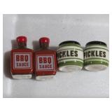 TWO SETS OF SALT AND PEPPER SHAKERS