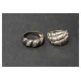 (2) STERLING SILVER RINGS - SIZES 7.75 & 10