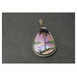 COIN SILVER PALM TREE PENDANT