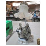 VINTAGE VICTORIAN FIGURAL COUPLE PORCELAIN LAMP