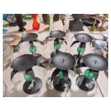 6 METAL & GLASS PILLAR CANDLE HOLDERS