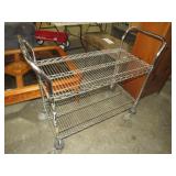 CHROME  2 TIERED ROLLING CART