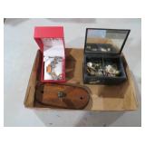 ESTATE JEWELRY, TRINKET BOX, UT WATCH