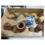 COLLECTION OF CARVED WOOD FIGURES AND MISC
