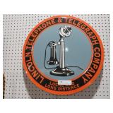 24IN ROUND METAL TELEPHONE & TELEGRAPH SIGN