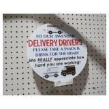 12IN ROUND DELIVERY DRIVER ADV SIGN