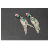 NATURAL STONE STERLING SILVER EARRINGS