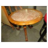 ROUND CLAW FOOTED MARBLE TOP TABLE