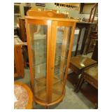 NICE OAK CURVED GLASS 1 DO CURIO CABINET