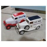 (2) ATLAS VANLINES & US MAIL DELIVERY SEDAN BANKS