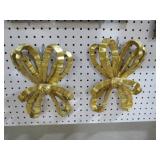(2) GOLD TONED WALL DECOR PIECES
