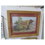 FRAMED COUNTRY STORE TRUCK ADV PRINT ARTIST SIGNED