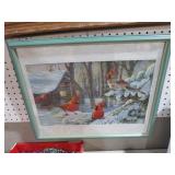 FRAMED RED CARDINAL PUZZLE PRINT