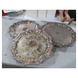 3 LG SILVER PLATED TRAYS