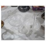 GERMAN CRYSTAL VASE, BRIDE BASKET