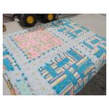 HAND STITCHED BLOCK AND KNOTTED QUILT