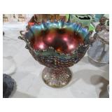 ANT. NORTHWOOD AMETHYST CARN. GLASS PUNCH BOWL