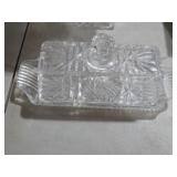 VTG AMERICAN CUP CRYSTAL ELENOR PATT. BUTTER DISH