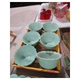 6 PIONEER WOMAN SCALLOPED EDGE JADITE BOWLS