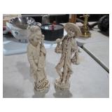 PAIR OF RESIN ASIAN COUPLE