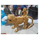 13IN GOLD MONKEYS RESIN STATUE