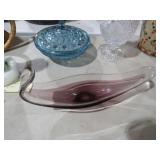 13IN AMETHYST/ CLEAR VIN CONSOLE BOWL