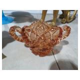 IMPERIAL AMBER VINTAGE SUGAR BOWL