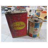 (2) OLD METAL GASOLINE ADVERTISEMENT CANS
