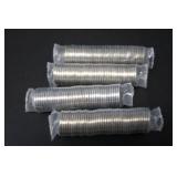(4) PLASTIC SEALED ROLLS OF JEFFERSON NICKELS