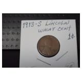 1913 S LINCOLN WHEAT CENT