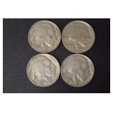(4) HIGH GRADE BUFFALO NICKELS - (3) 1938, 1929