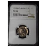1938 D/D BUFFALO NICKEL NGC MS65