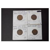 (4) 1909 INDIAN HEAD CENTS