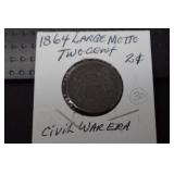 1864 LARGE MOTTO 2 CENT