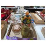 COLLECTION OF CHEESE DOME, GLASS PUMPKIN, AND MISC