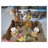 COLL. INDIAN FIGURINES, CANDLE HOLDERS & MISC