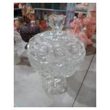LE SMITH GLASS CANDY DISH W/ LID