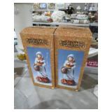PAIR HAPPY THANKSGIVING FIGURINES IN BOX