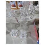 TRIPLE CANDLE HOLDER & PAIR OF VOTIVE HOLDERS