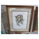 FRAMED CHEETAH HEAD PRINT BY GUY COHELEACH